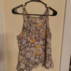 Gray and Yellow Flower Tank with Ruffles